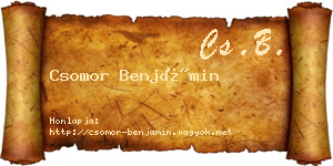 Csomor Benjámin névjegykártya