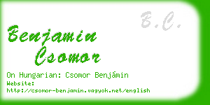 benjamin csomor business card